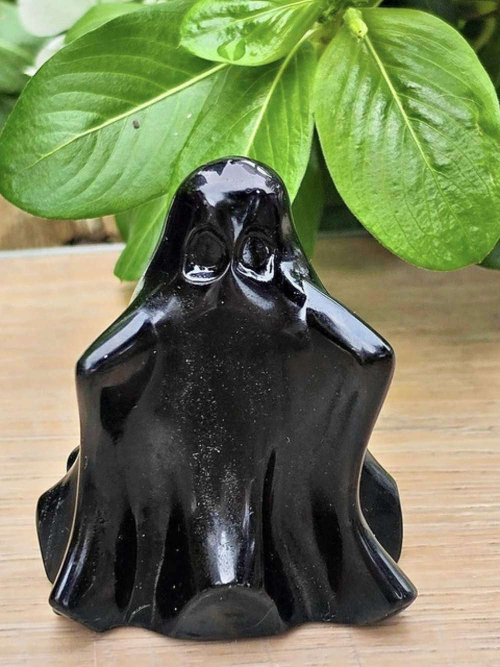 Black Obsidian Crystal Ghost Figurine Decor